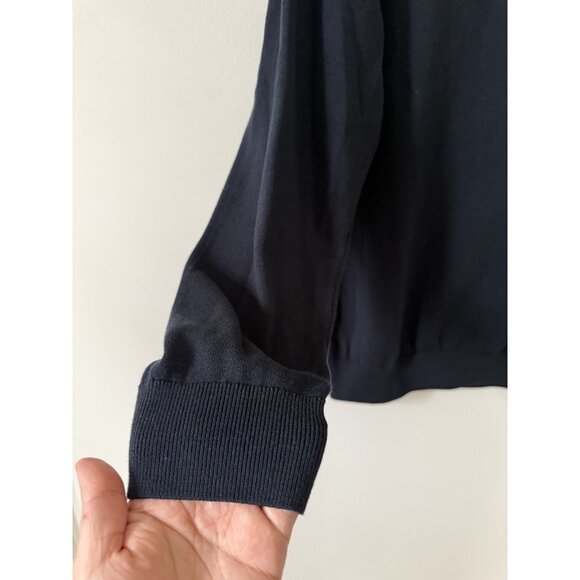 Barbour 100% Cotton Navy Crewneck Sweater Logo Preppy Casual Academia L - Picture 4 of 9